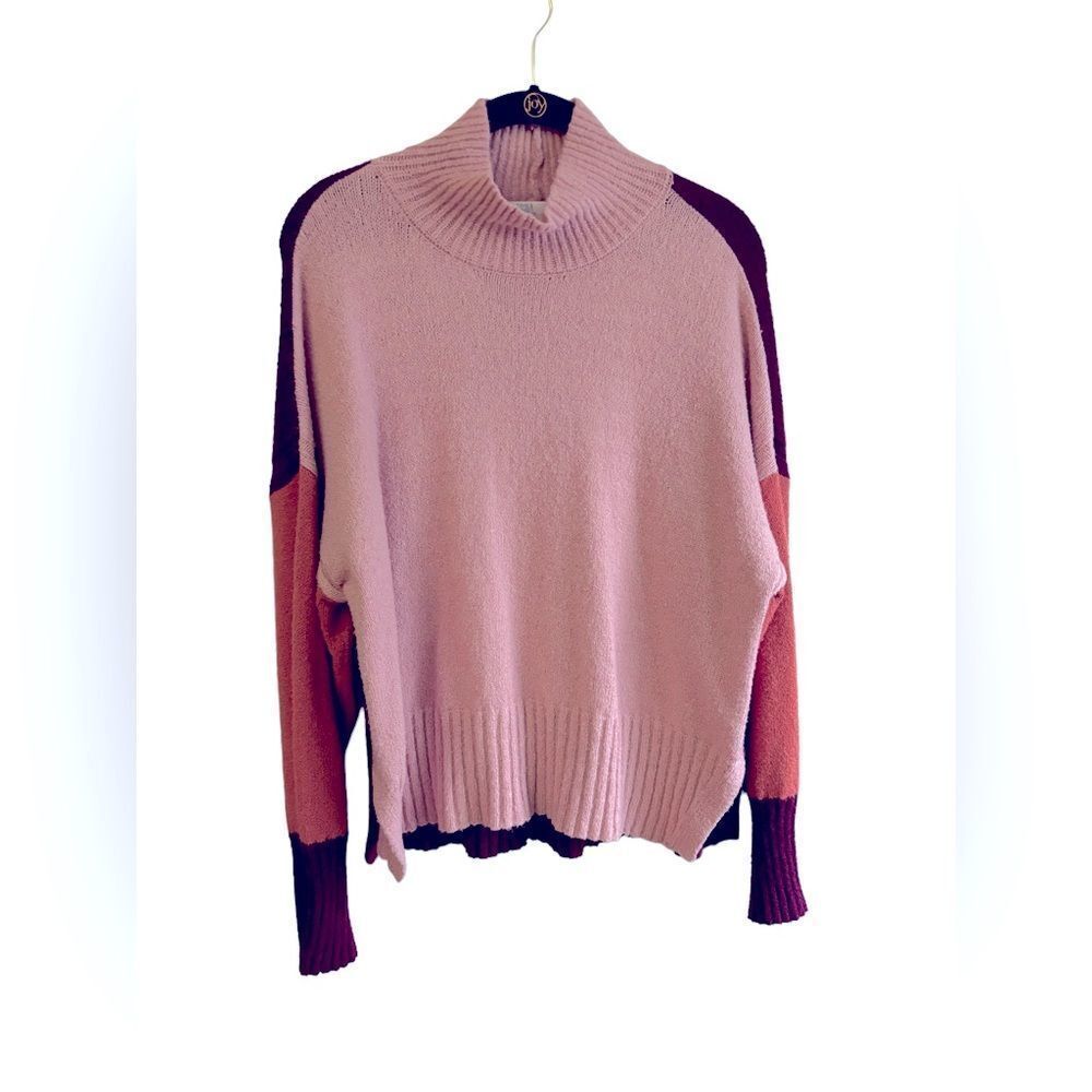 Time and Tru Women's Color Blocked Pink Mock Neck Sweater Size XXL (20) 8 380 - Picture 9 of 9